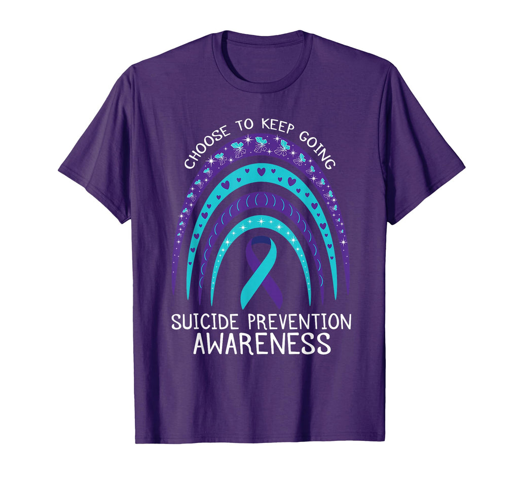 Boho Rainbow Suicide Awareness Mental Health T-Shirt - Graphic Print Unisex - T-Shirt, Sweatshirt, Hoodie