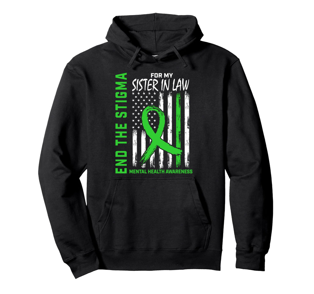 Green Ribbon Mental Health Awareness Hoodie - Graphic Print Men Women - T-Shirt, Sweatshirt, Hoodie