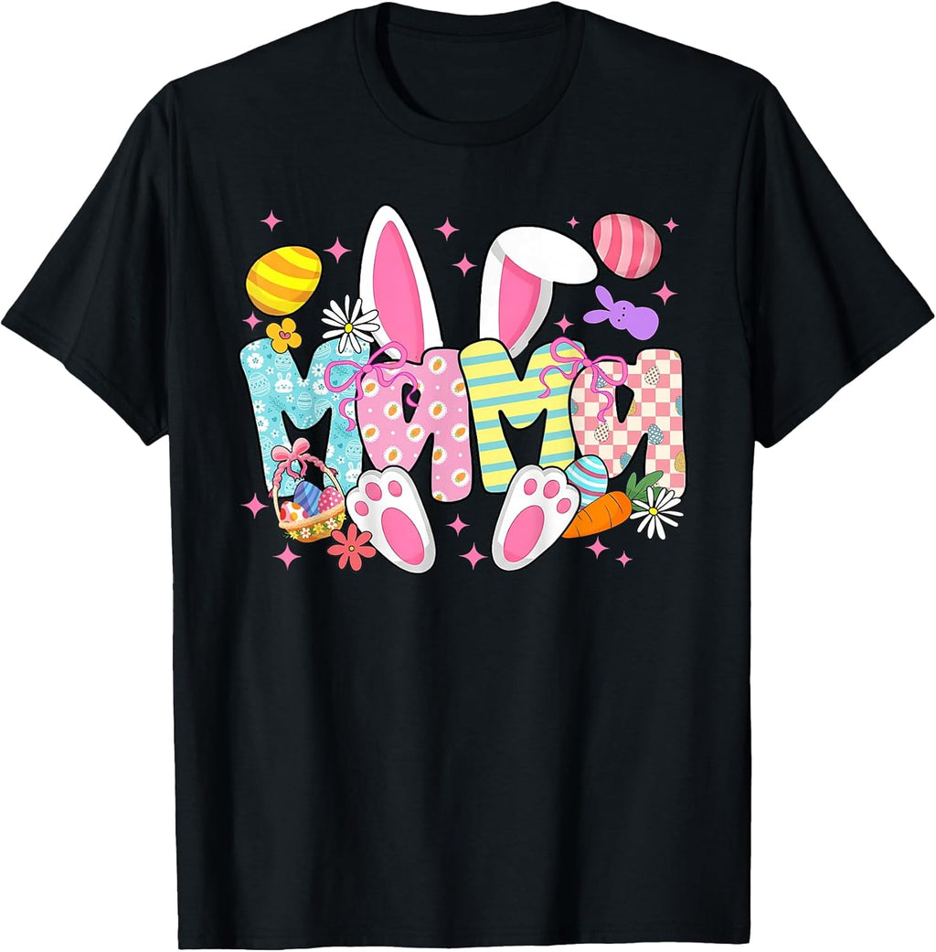 Easter Mama Bunny Ears Coquette Bow Easter Kat Unisex T-shirt, Sweatshirt, Hoodie, Long Sleeve Tee - T-Shirt, Sweatshirt, Hoodie