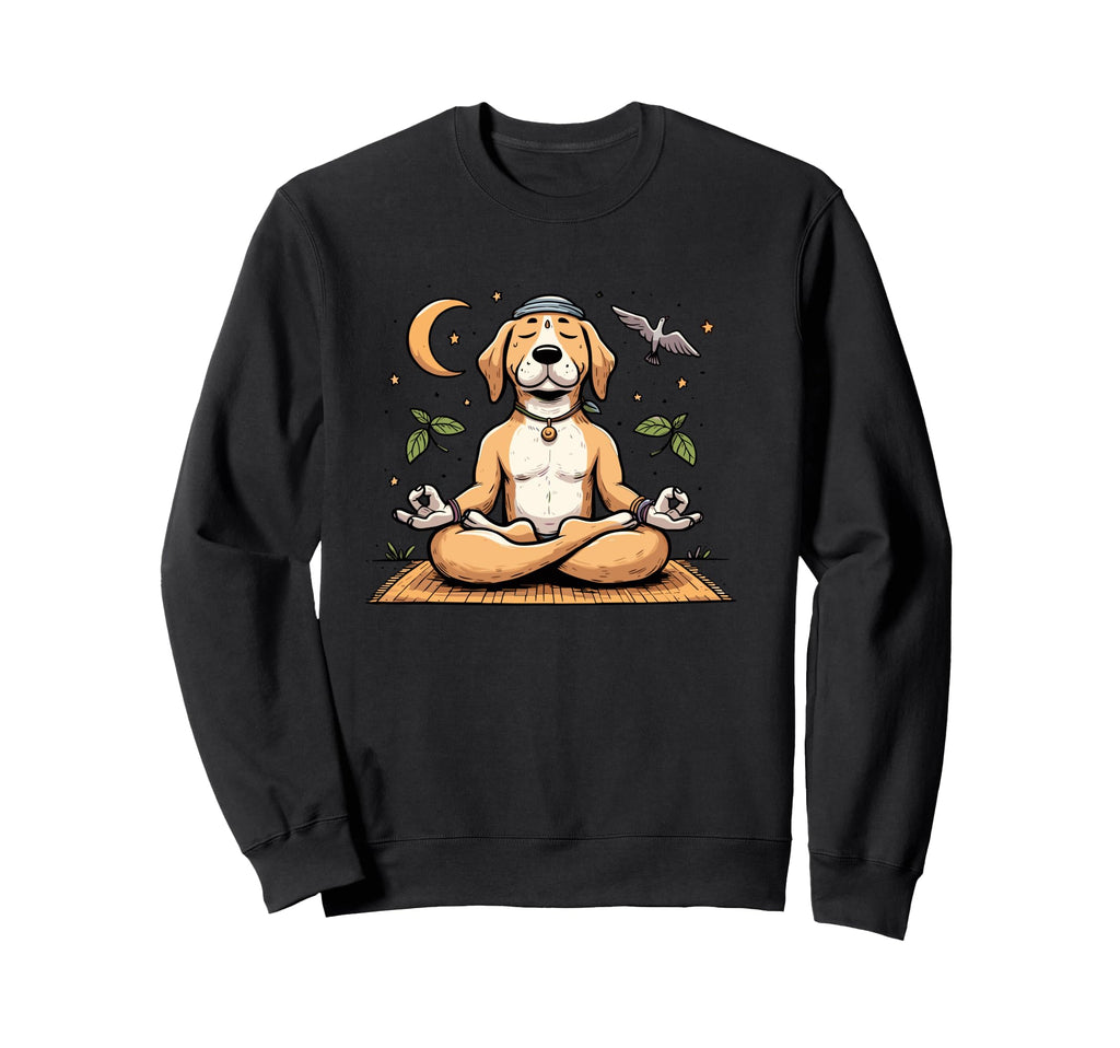 Meditation Dog Yoga Pose Sweatshirt - Fun Novelty Design for Adults - T-Shirt, Sweatshirt, Hoodie