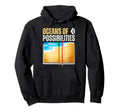 Oceans Possibilities Reading Books Hoodie - Minimalist Print Men Women - T-Shirt, Sweatshirt, Hoodie