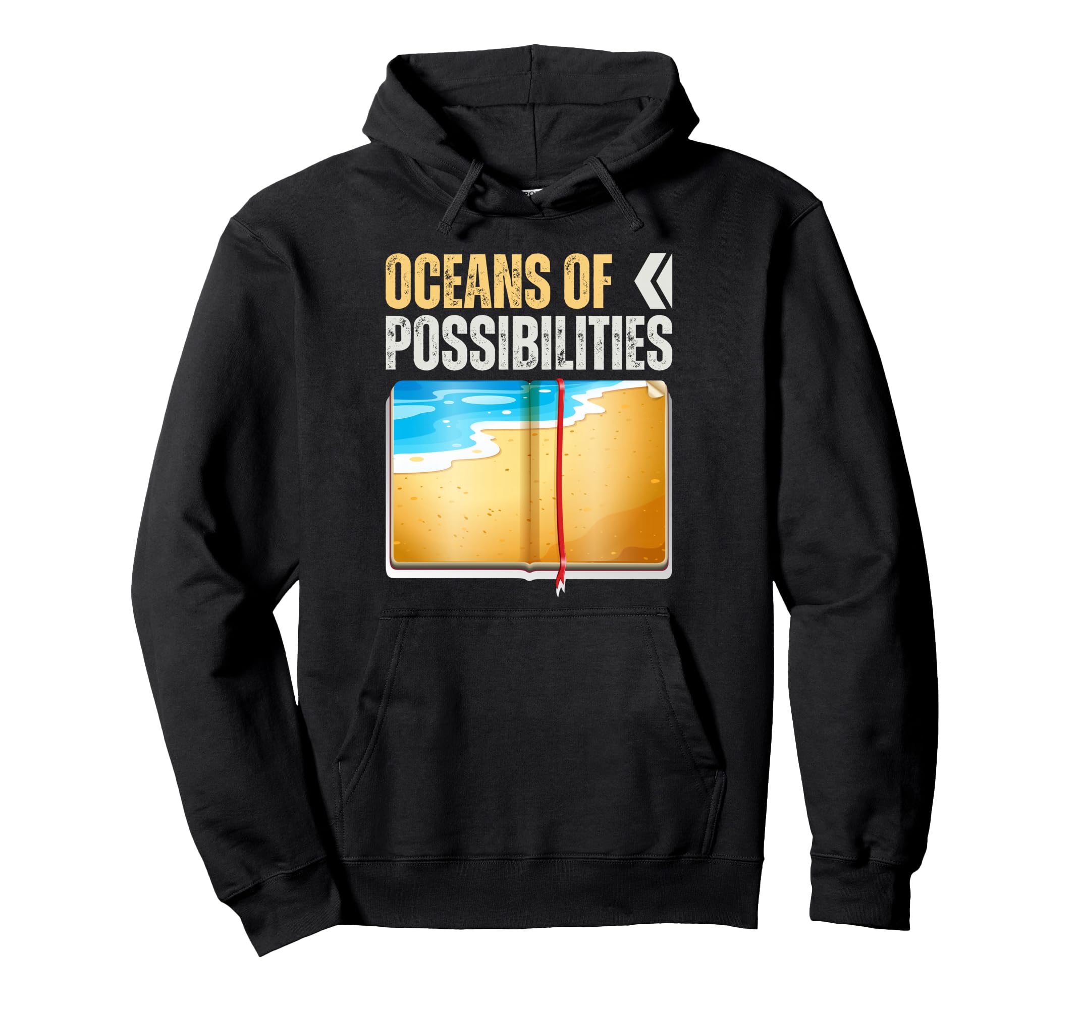 Oceans Possibilities Reading Books Hoodie - Minimalist Print Men Women - T-Shirt, Sweatshirt, Hoodie