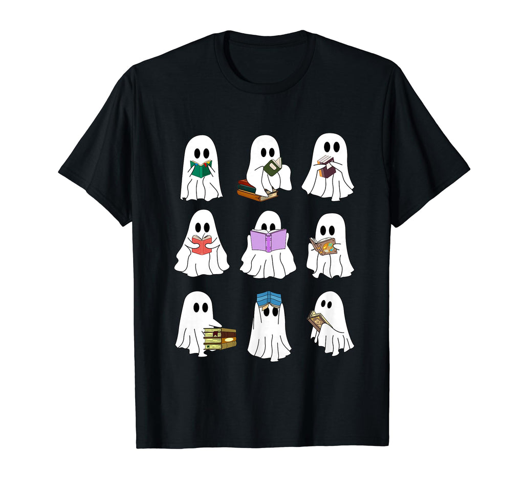 Book Lover Halloween Ghost Book Nerd T-Shirt - Trendy Graphic for Adults - T-Shirt, Sweatshirt, Hoodie
