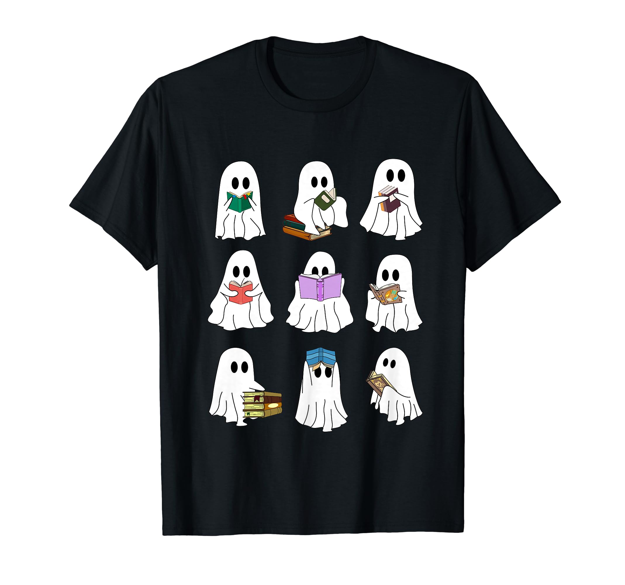 Book Lover Halloween Ghost Book Nerd T-Shirt - Trendy Graphic for Adults - T-Shirt, Sweatshirt, Hoodie