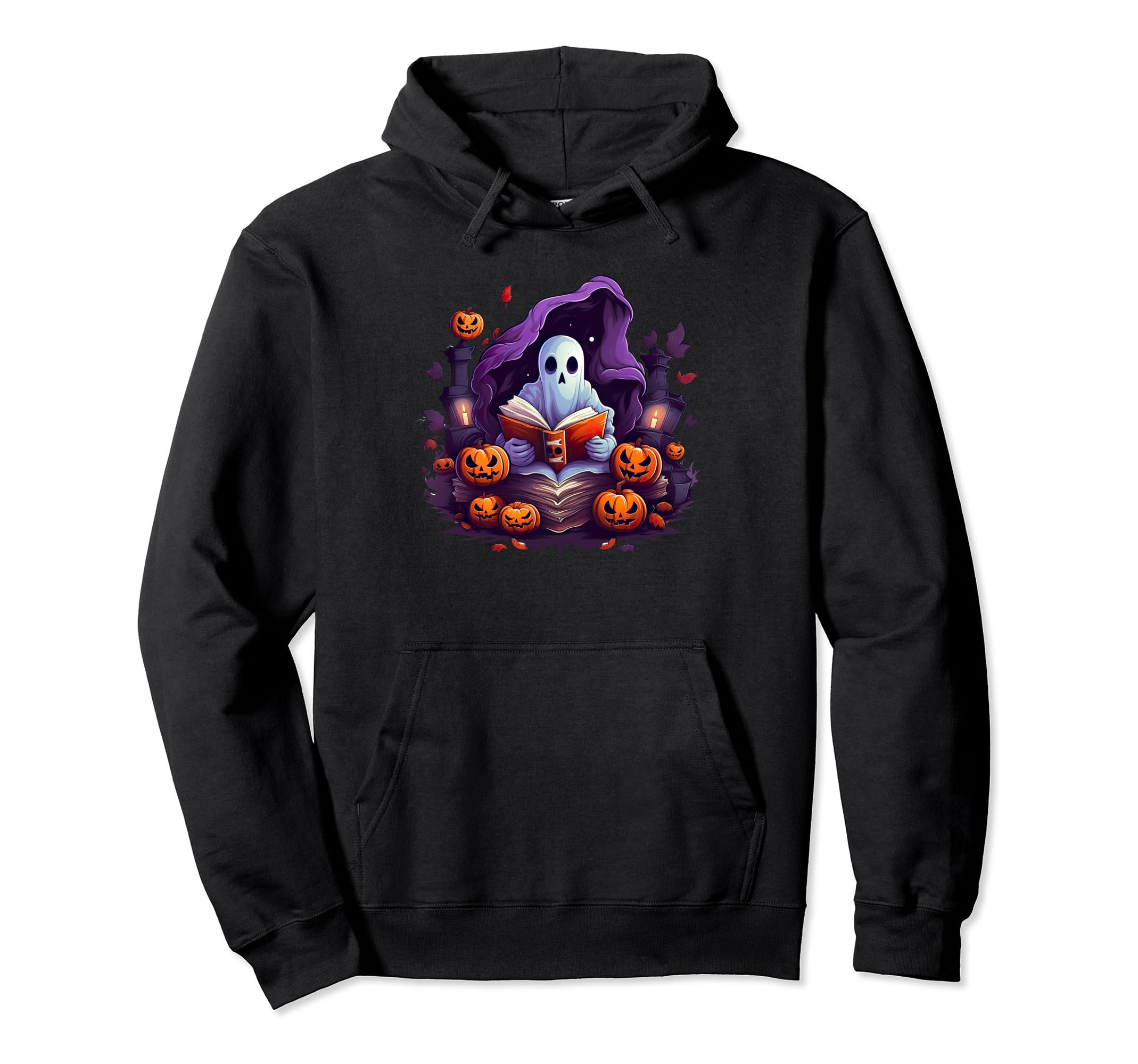 Halloween Librarian Book Funny Ghost Hoodie - Novelty Apparel Unisex - T-Shirt, Sweatshirt, Hoodie
