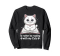 Library Cat Book Lover Bookworm Sweatshirt - Trendy Graphic Unisex - T-Shirt, Sweatshirt, Hoodie