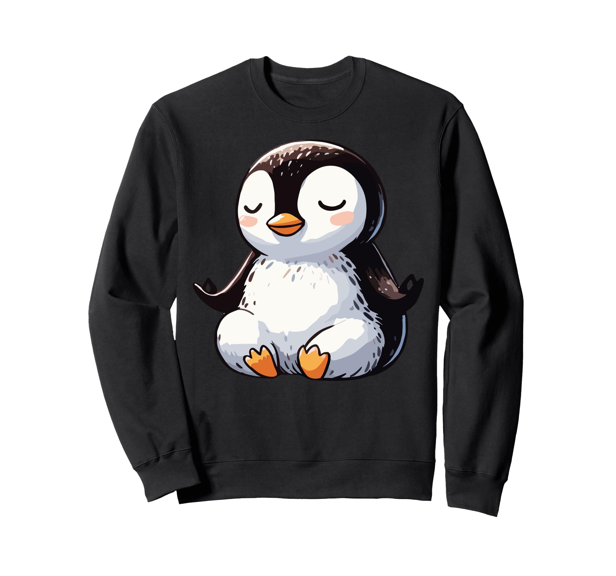 Meditation Penguin Yoga Pose Sweatshirt - Custom Art Print for Adults - T-Shirt, Sweatshirt, Hoodie