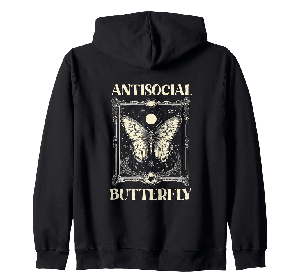 Antisocial Butterfly Gift Sweatshirt - Minimalist Print Unisex - T-Shirt, Sweatshirt, Hoodie