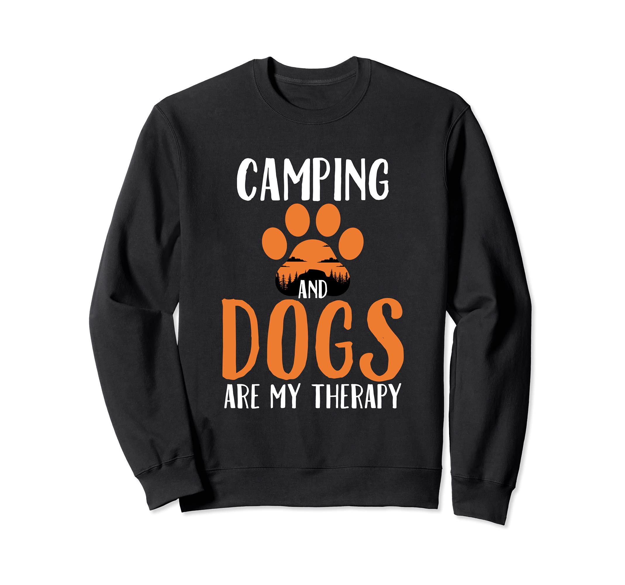 Camping And Dogs Are My Therapy Sweatshirt - Aesthetic Graphic Unisex - T-Shirt, Sweatshirt, Hoodie