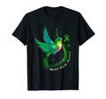 Green Ribbon Hummingbird Mental T-Shirt - Minimalist Print Men Women - T-Shirt, Sweatshirt, Hoodie