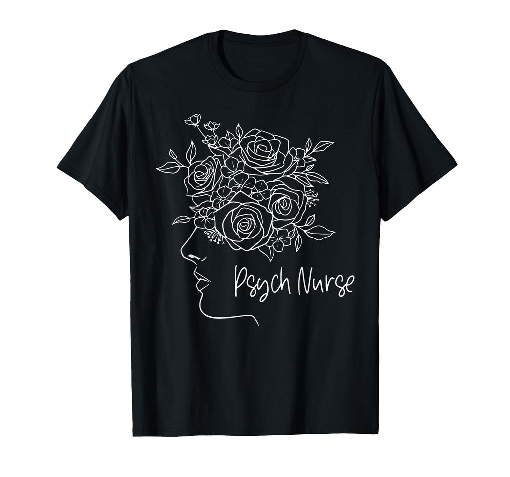 Floral Psych Rn Psychiatric Nurse Week T-Shirt - Custom Art Print Unisex - T-Shirt, Sweatshirt, Hoodie