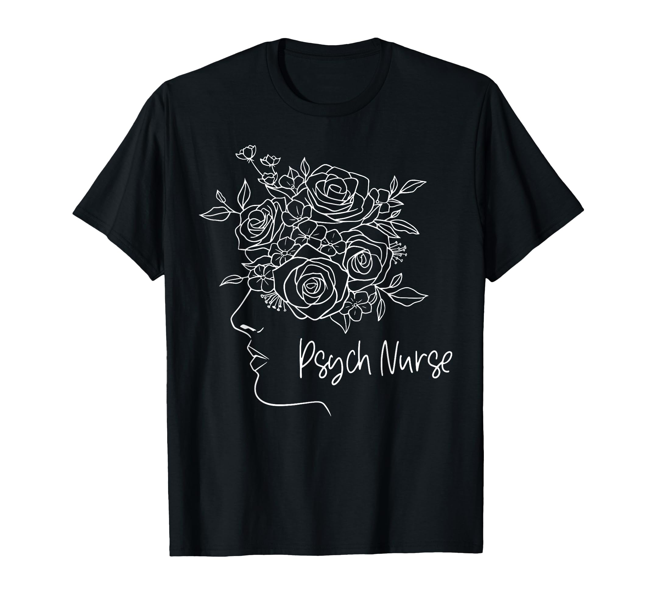 Floral Psych Rn Psychiatric Nurse Week T-Shirt - Custom Art Print Unisex - T-Shirt, Sweatshirt, Hoodie