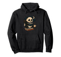 Panda Reading Book Under Moon Bookworm Hoodie - Minimalist Print Unisex - T-Shirt, Sweatshirt, Hoodie