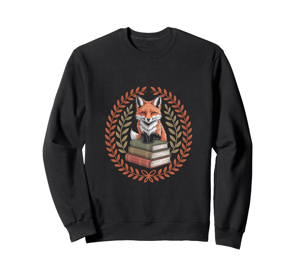 Book Fox Reading Books Library Sweatshirt - Casual Everyday Wear for Adults - T-Shirt, Sweatshirt, Hoodie