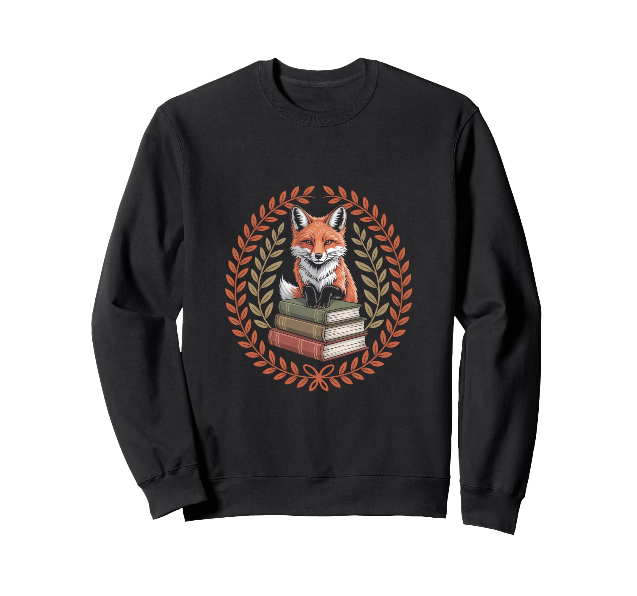 Book Fox Reading Books Library Sweatshirt - Minimalist Print Unisex - T-Shirt, Sweatshirt, Hoodie