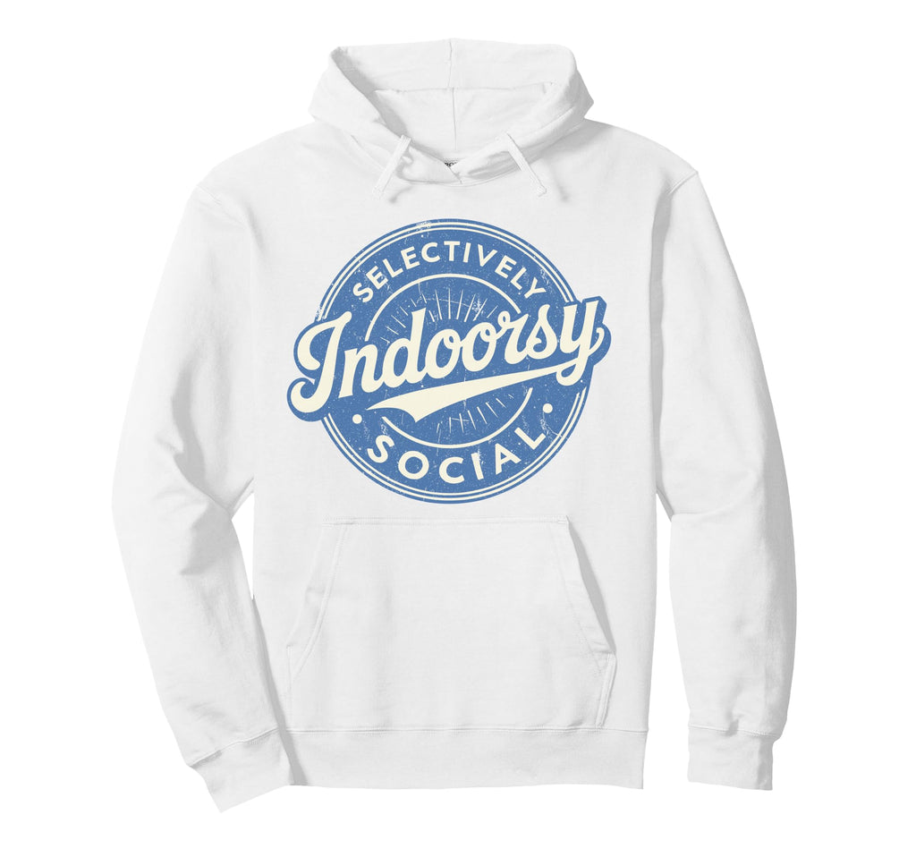 Badge Introvert Indoorsy Selectively Hoodie - Custom Art Print Unisex - T-Shirt, Sweatshirt, Hoodie