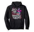 Just Who Loves Dragons And Books Reading Hoodie - Unique Graphic for Adults - T-Shirt, Sweatshirt, Hoodie