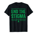 End Stigma Mental Health Awareness Green T-Shirt - Minimalist Print Unisex - T-Shirt, Sweatshirt, Hoodie