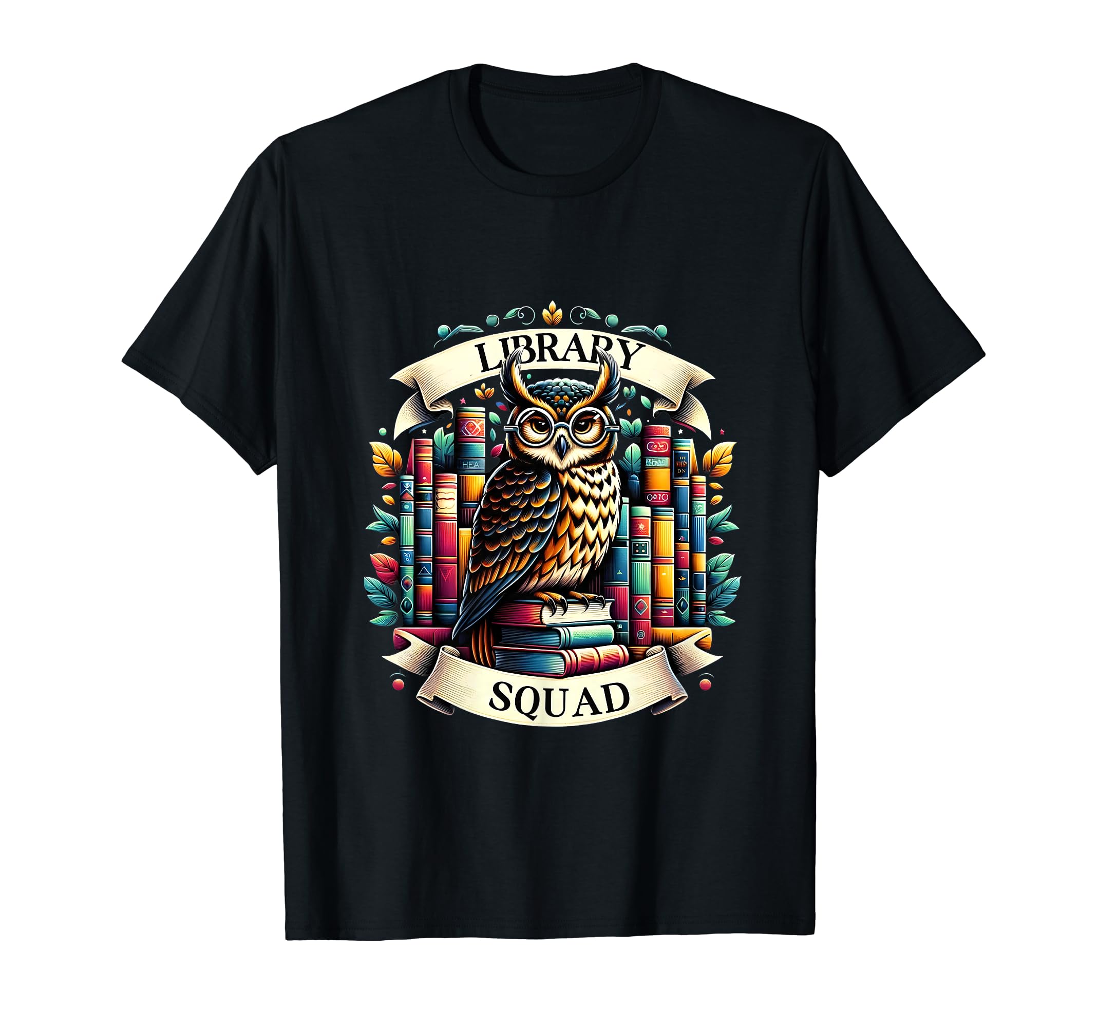 Library Squad Book Owl Wisdom Nerd T-Shirt - Novelty Apparel Men Women - T-Shirt, Sweatshirt, Hoodie