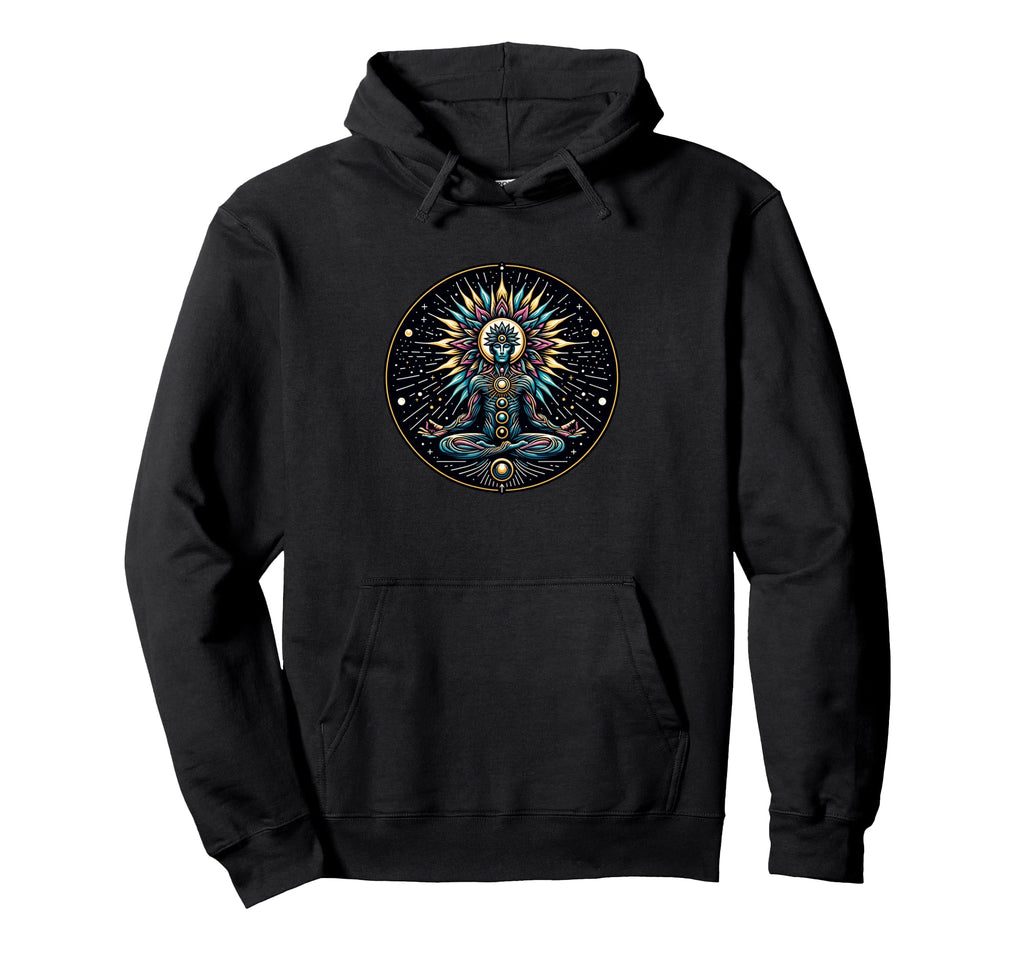 Meditative Figure Spiritual Enthusiasts Hoodie - Graphic Print Unisex - T-Shirt, Sweatshirt, Hoodie