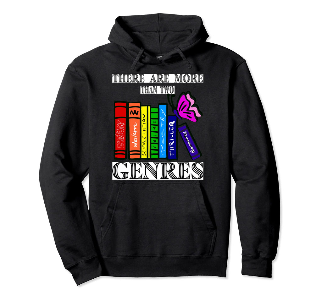 More Than Two Genres Hobby Reading Hoodie - Graphic Print for Adults - T-Shirt, Sweatshirt, Hoodie