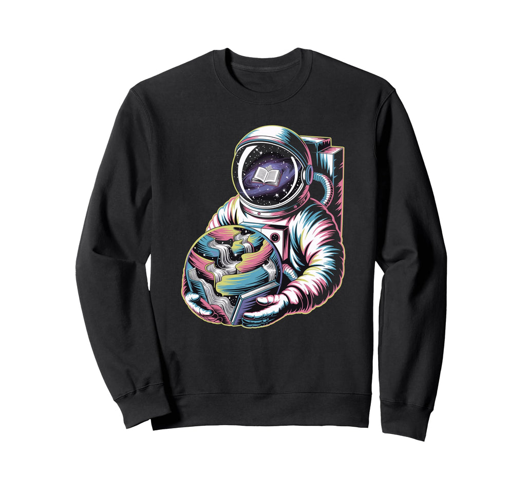 Galaxy Bookworm Reading Colorful Sweatshirt - Casual Everyday Wear Unisex - T-Shirt, Sweatshirt, Hoodie