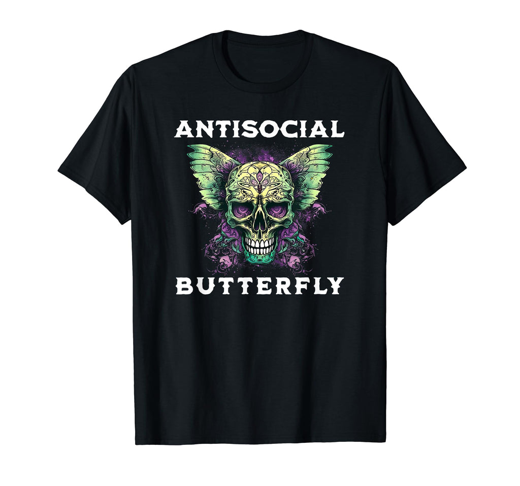 Antisocial Butterfly Funny Butterfly T-Shirt - Unique Graphic Unisex - T-Shirt, Sweatshirt, Hoodie