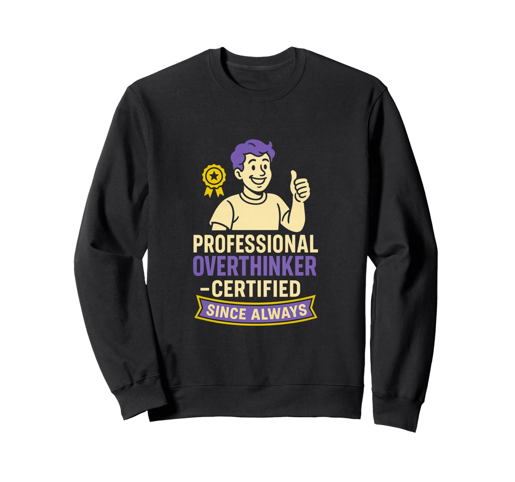 Professional Overthinker Certified Sweatshirt - Trendy Graphic Men Women - T-Shirt, Sweatshirt, Hoodie