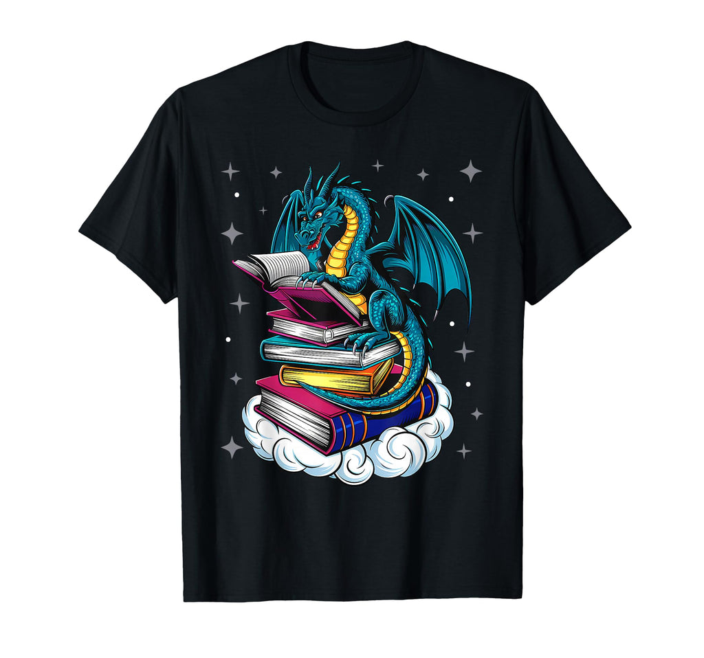 Dragon Reading Book Lover Gift Co T-Shirt - Casual Everyday Wear Unisex - T-Shirt, Sweatshirt, Hoodie