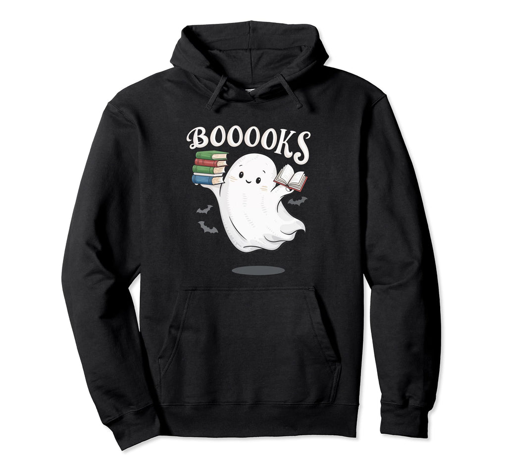 Booooks Ghost Reading Bibliophile Hoodie - Streetwear Style for Adults - T-Shirt, Sweatshirt, Hoodie