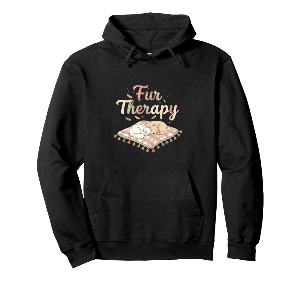 Fur Therapy Cat Dog Animal Relaxation Hoodie - Unique Graphic for Adults - T-Shirt, Sweatshirt, Hoodie