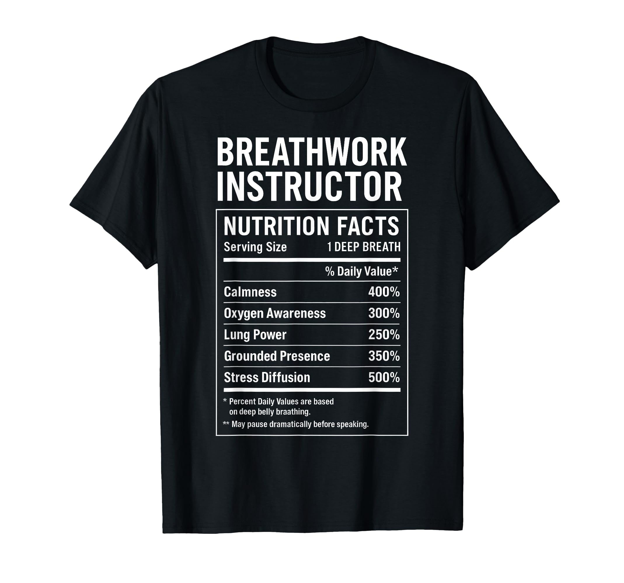 Breathwork Instructor Facts T-Shirt - Fun Novelty Design for Adults - T-Shirt, Sweatshirt, Hoodie