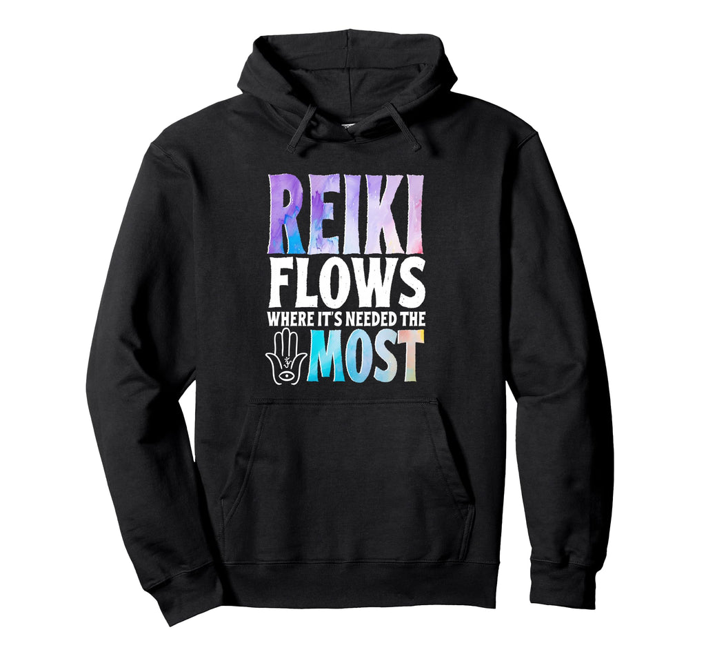 Reiki Flows Where Its Needed Most Hoodie - Minimalist Print Men Women - T-Shirt, Sweatshirt, Hoodie