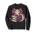 Axolotl Reading Books Book Nerd Sweatshirt - Custom Art Print Men Women - T-Shirt, Sweatshirt, Hoodie