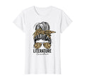 Literature Teacher Messy Bun Leopard T-Shirt - Streetwear Style for Adults - T-Shirt, Sweatshirt, Hoodie