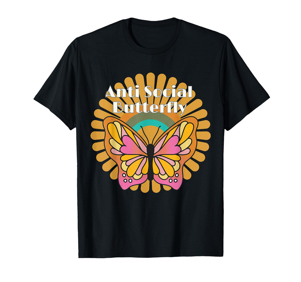 Antisocial Butterfly Funny Colorful T-Shirt - Unique Graphic Unisex - T-Shirt, Sweatshirt, Hoodie