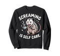 Opossum Therapeutic Screaming Hoodie - Casual Everyday Wear Men Women - T-Shirt, Sweatshirt, Hoodie