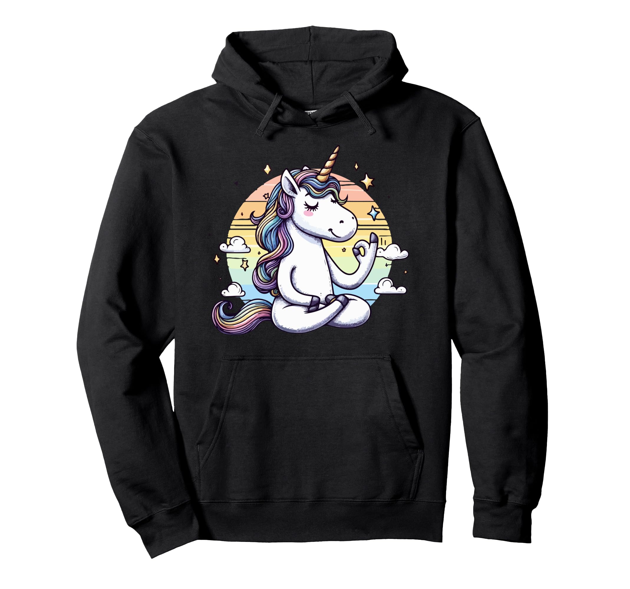 Meditation Unicorn Yoga Pose Relaxing Hoodie - Streetwear Style Men Women - T-Shirt, Sweatshirt, Hoodie