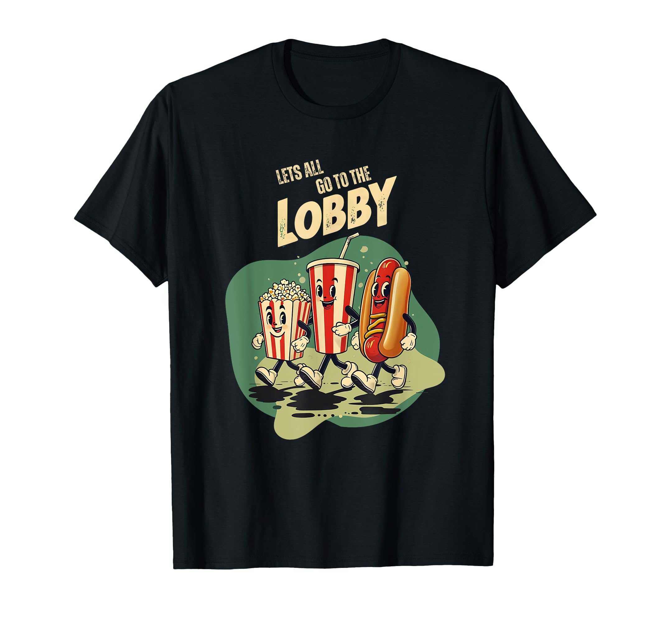 Movie Lobby Hotdog Soda And Popcorn T-Shirt - Novelty Apparel Men Women - T-Shirt, Sweatshirt, Hoodie