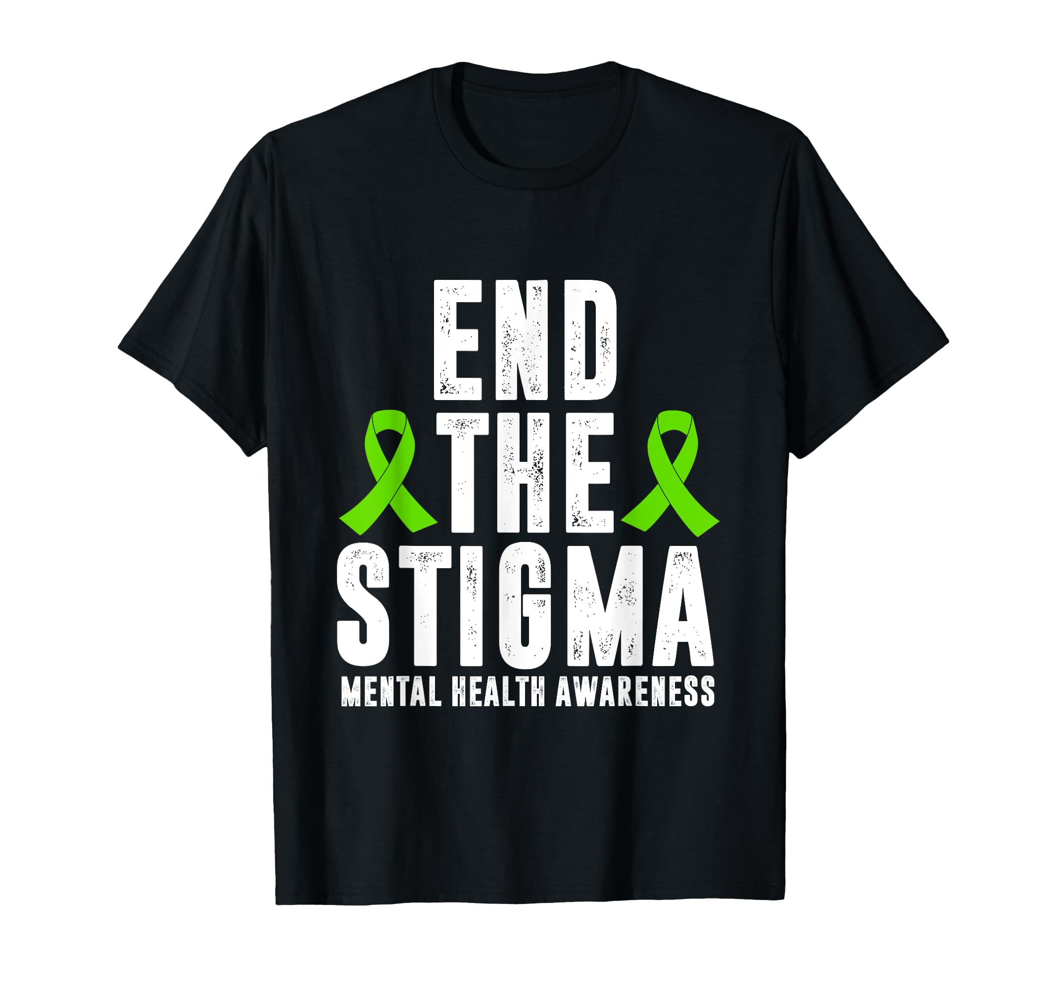 Mental Health Awareness End Stigma Ribbon T-Shirt - Trendy Graphic Unisex - T-Shirt, Sweatshirt, Hoodie