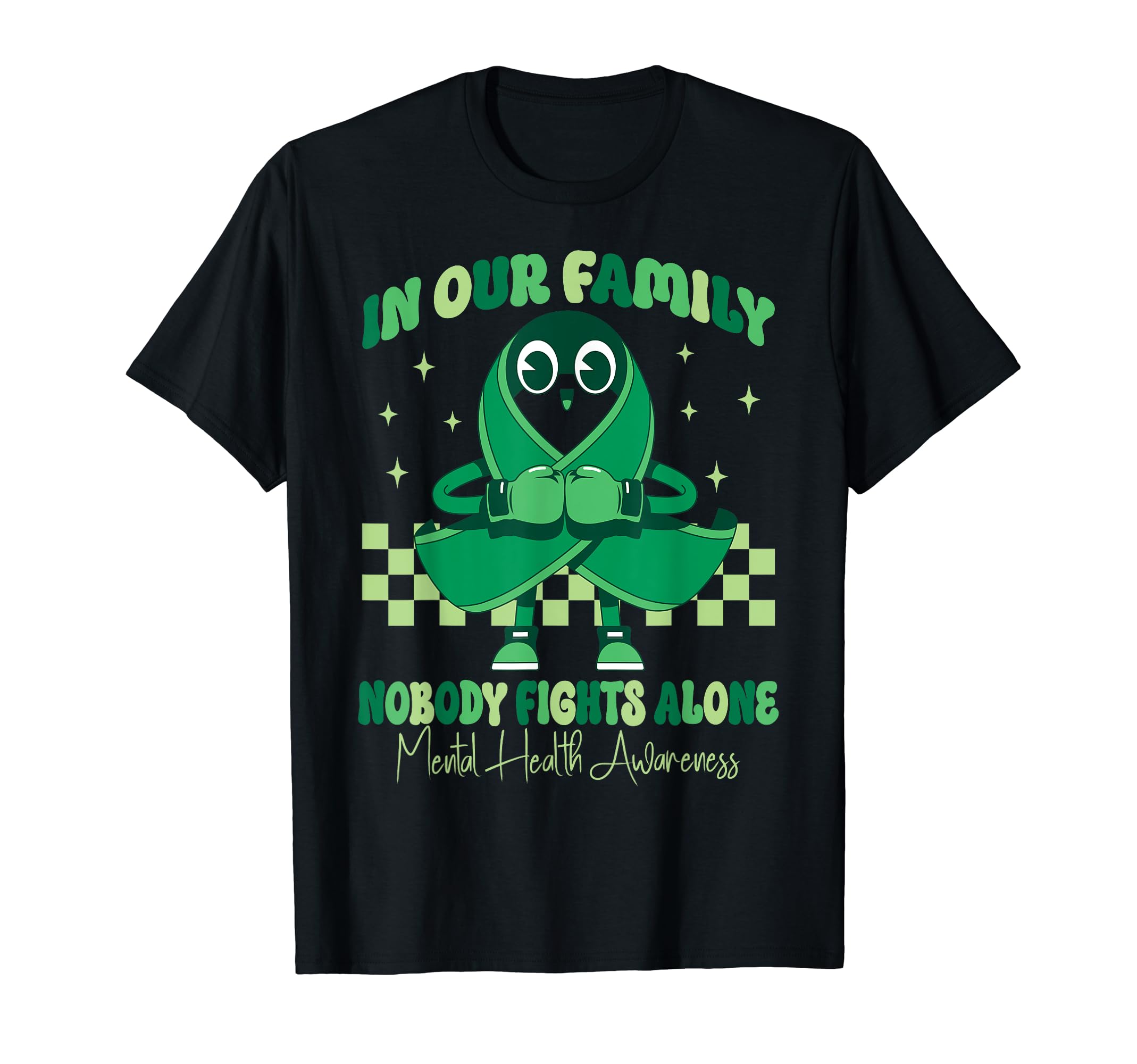 Green Ribbon Survivor Groovy Mental T-Shirt - Unique Graphic for Adults - T-Shirt, Sweatshirt, Hoodie