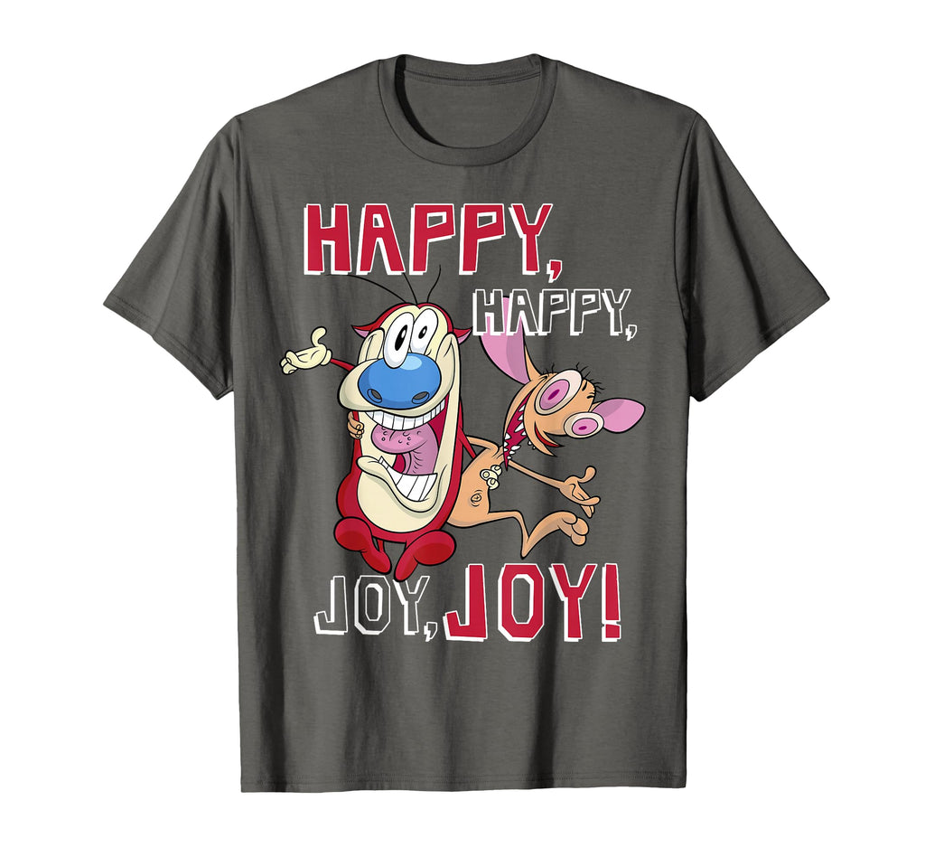 Ren And Stimpy Happy Joy Crazy Eyes Bffs T-Shirt - Minimalist Print Unisex - T-Shirt, Sweatshirt, Hoodie