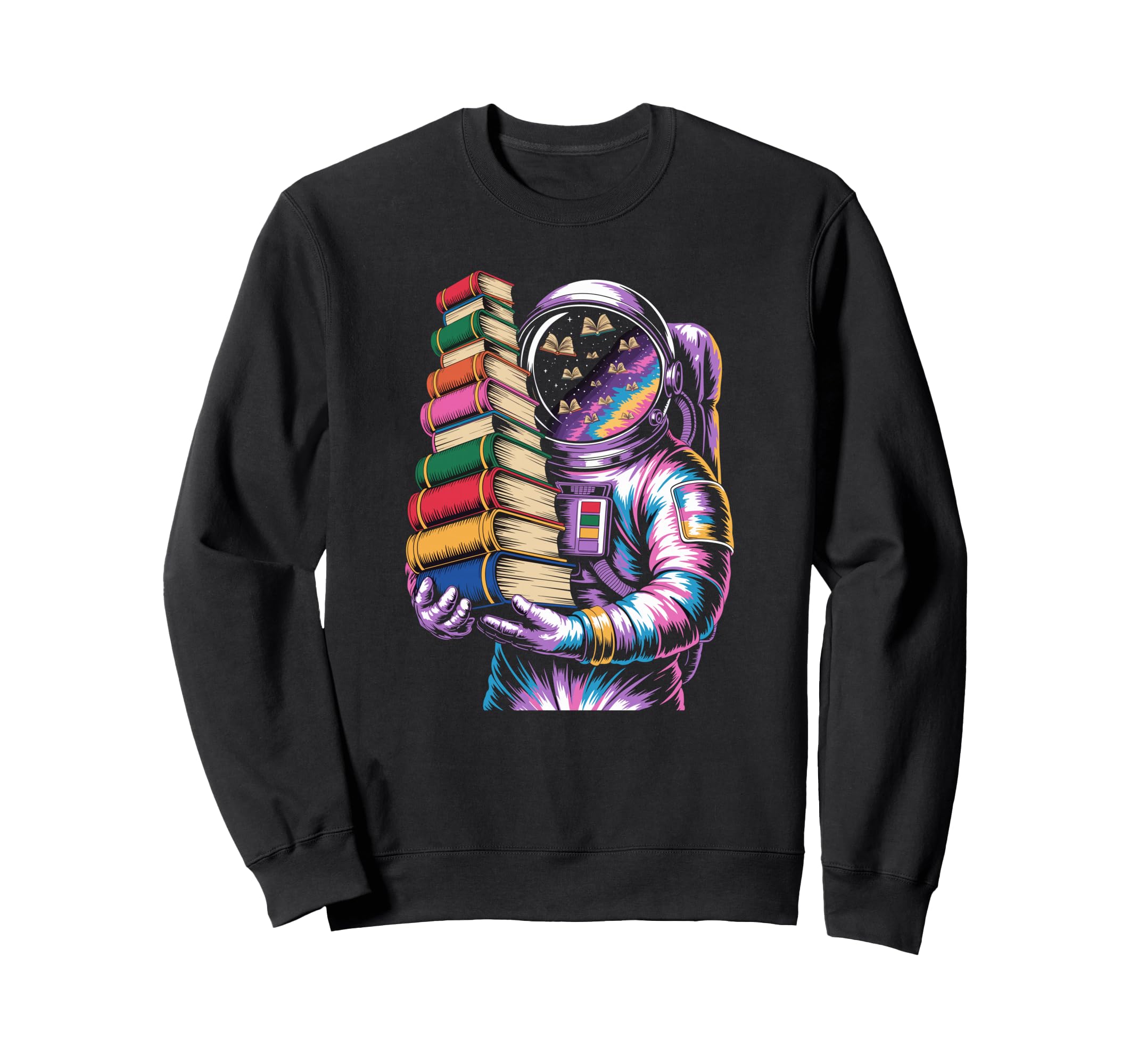 Cosmic Bookworm Astronaut Sweatshirt - Fun Novelty Design for Adults - T-Shirt, Sweatshirt, Hoodie