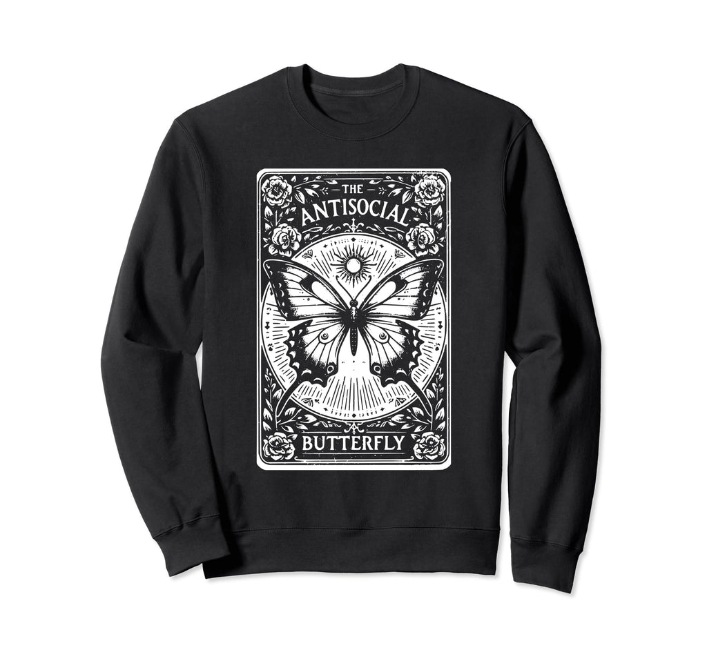 Funny Antisocial Butterfly Introvert Sweatshirt - Custom Art Print Unisex - T-Shirt, Sweatshirt, Hoodie
