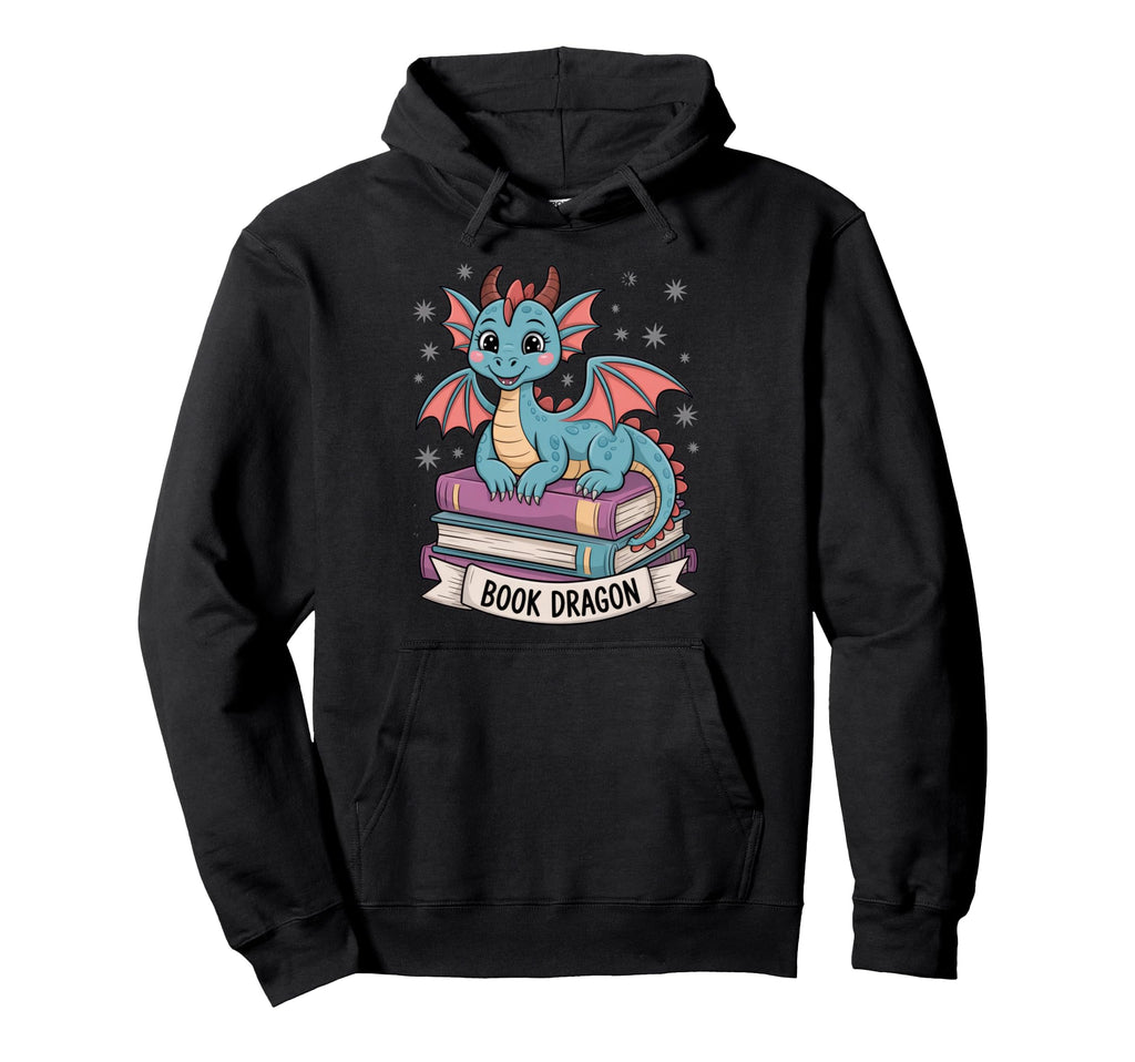 Book Dragon Reading Enthusiast Hoodie - Casual Everyday Wear for Adults - T-Shirt, Sweatshirt, Hoodie