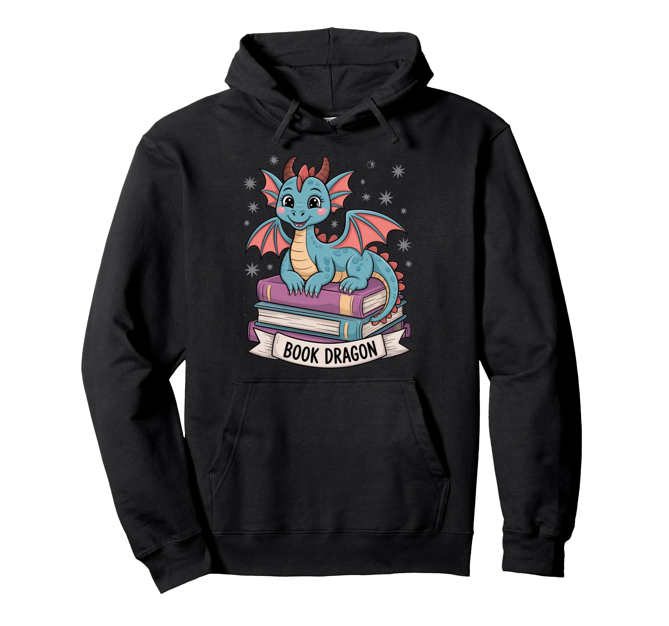 Book Dragon Reading Enthusiast Hoodie - Casual Everyday Wear for Adults - T-Shirt, Sweatshirt, Hoodie
