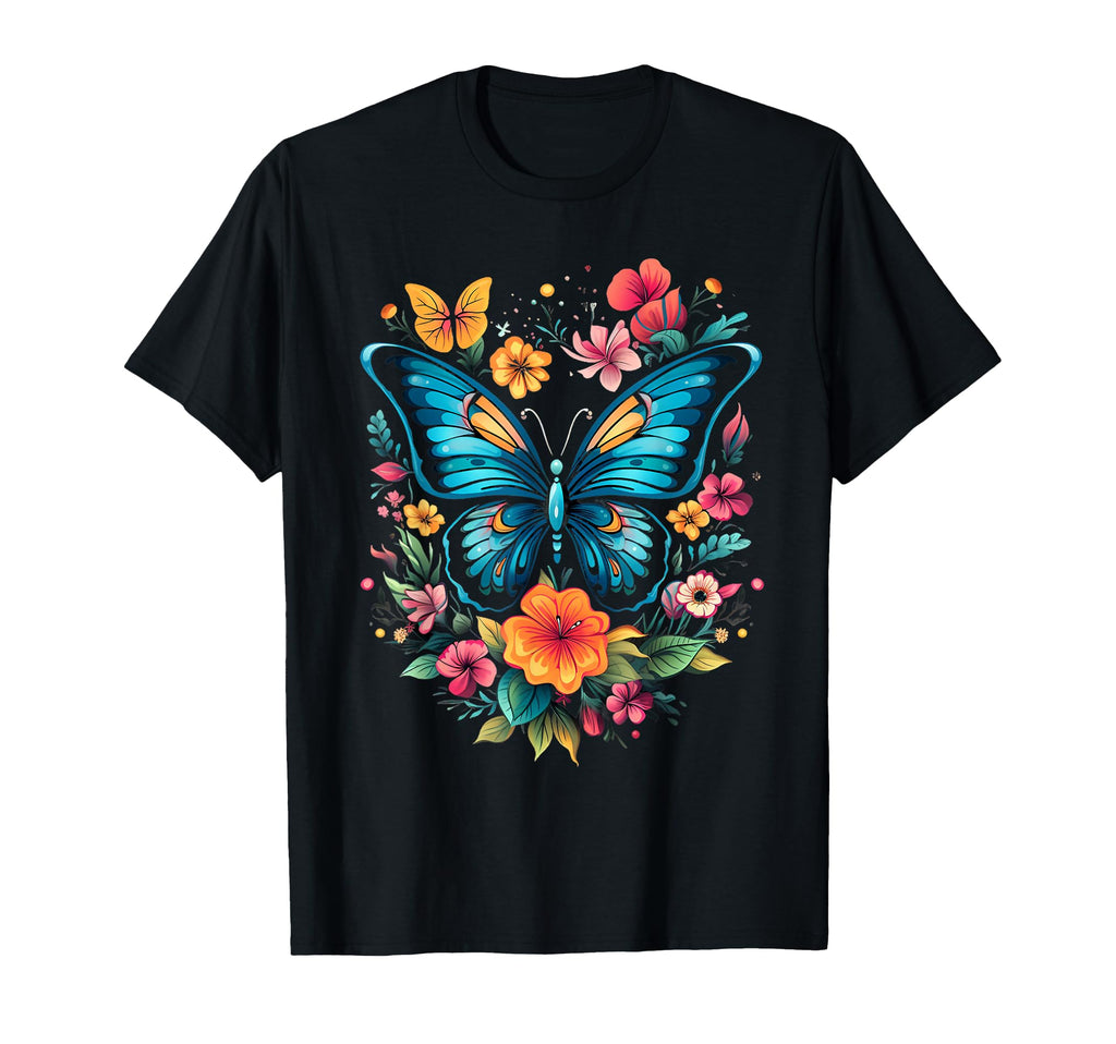 Butterfly Flowers I Aesthetic T-Shirt - Casual Everyday Wear for Adults - T-Shirt, Sweatshirt, Hoodie