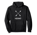 Hermit Directional Arrows Quiet Hoodie - Novelty Apparel for Adults - T-Shirt, Sweatshirt, Hoodie