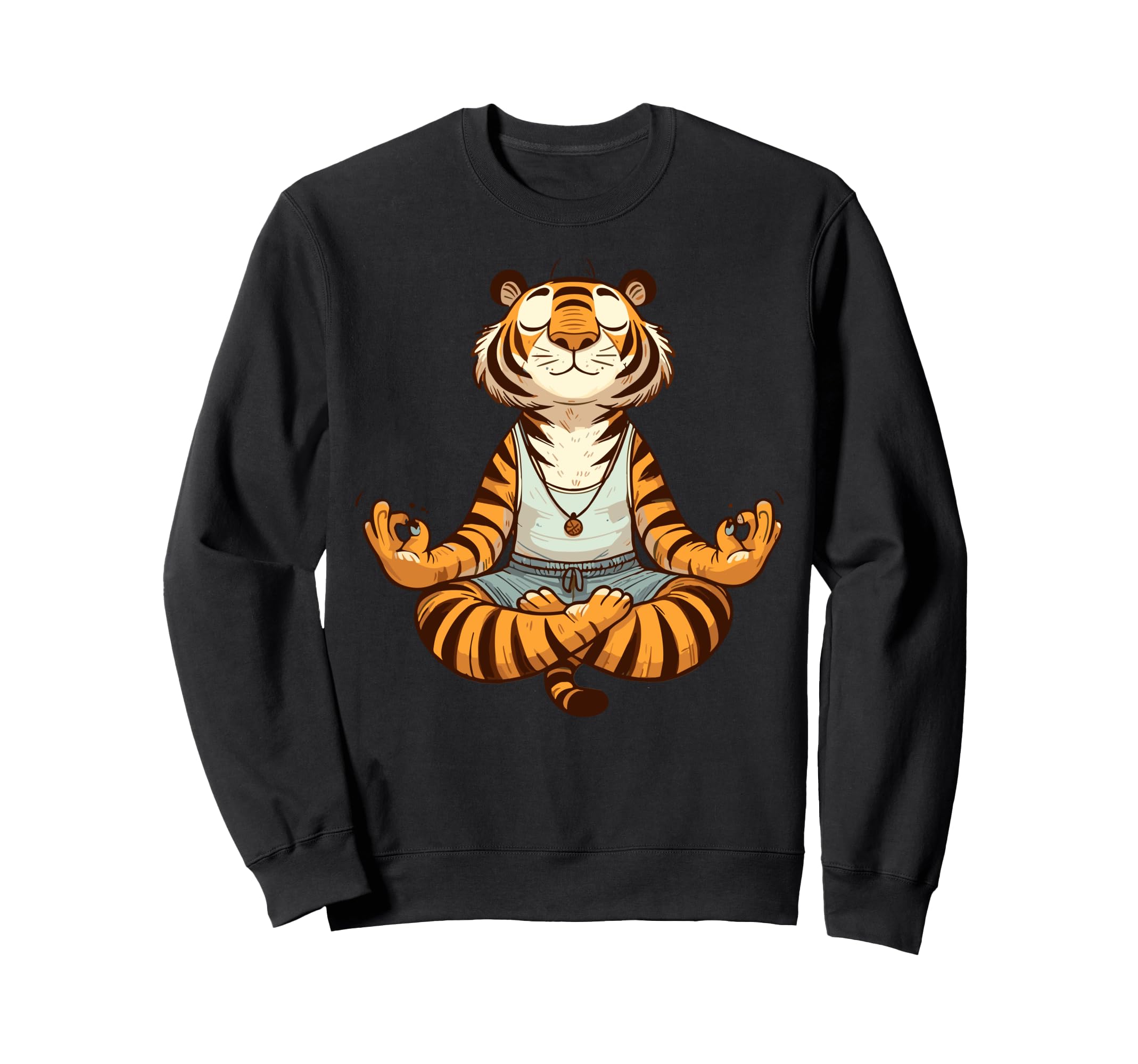 Meditation Tiger Yoga Pose Relaxing Sweatshirt - Trendy Graphic for Adults - T-Shirt, Sweatshirt, Hoodie