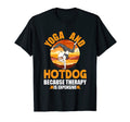 Yoga And Hotdog Therapy Funny Pilates T-Shirt - Novelty Apparel for Adults - T-Shirt, Sweatshirt, Hoodie